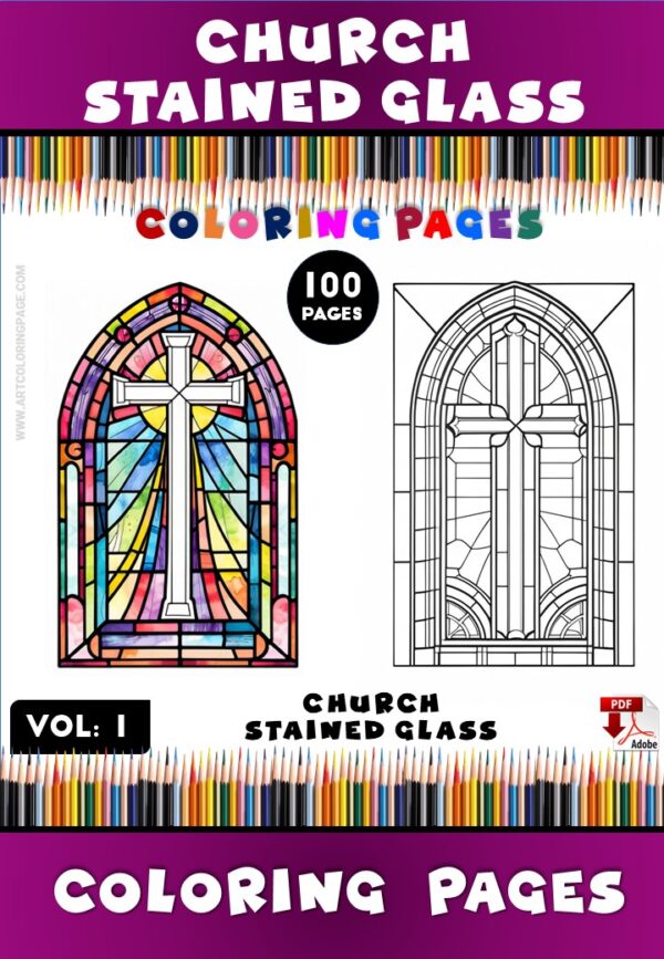 Church Stained Glass Coloring Pages Vol. 1 – Bring Inspiration to LifeDiapositive1
