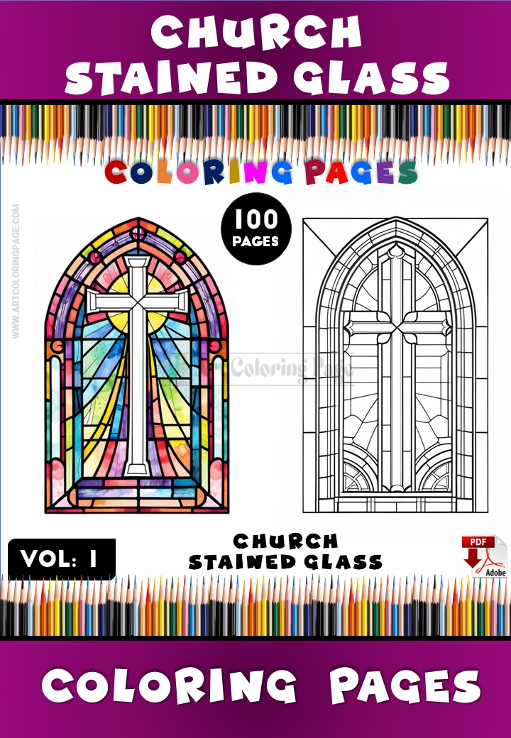 Church Stained Glass Coloring Pages Vol. 1 – Bring Inspiration to LifeDiapositive1