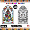 Coloring Book Stained Glass Christmas Tree Vol. 6 – 100 Holiday Designs 6
