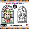 Coloring Book Stained Glass Elf Vol. 5 – 100 Uplifting Holiday DesignsDiapositive1