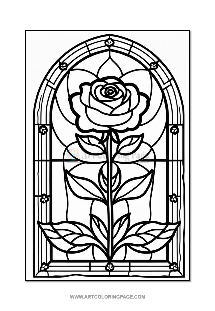 Coloring Book Stained Glass Floral VDiapositive5