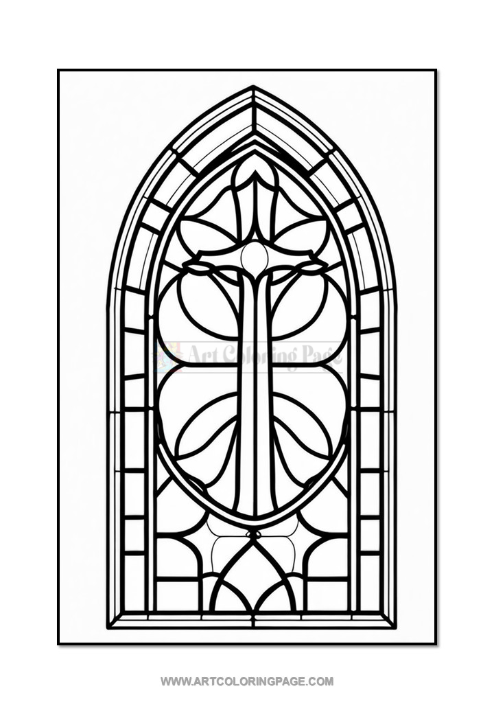 Coloring Pages Church Stained Glass Vol. 5 – 100 Unique Designs Diapositive2