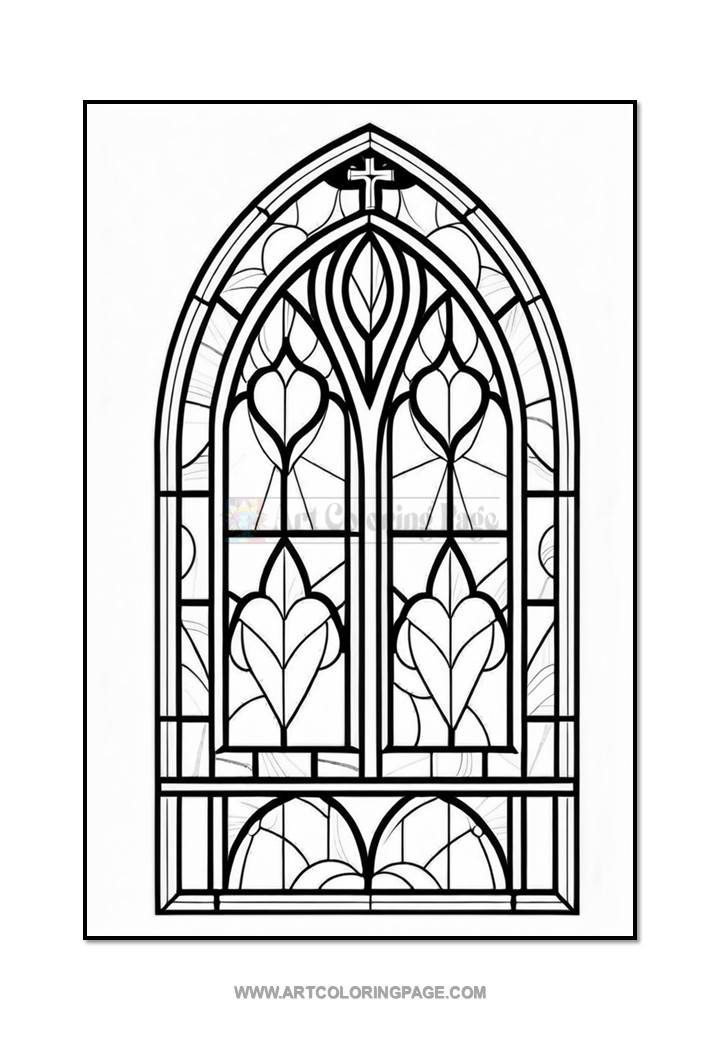 Coloring Pages Church Stained Glass Vol. 5 – 100 Unique Designs Diapositive3
