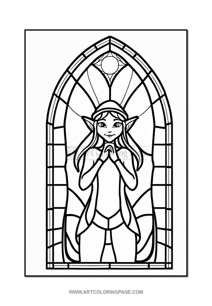 Coloring Pages Stained Glass Elf Vol. 4 – 100 Heartwarming DesignsDiapositive2