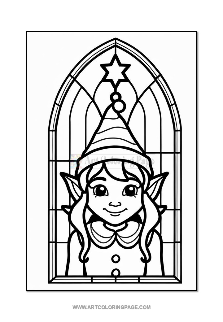 Coloring Pages Stained Glass Elf Vol. 4 – 100 Heartwarming DesignsDiapositive4