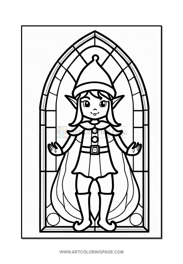 Coloring Pages Stained Glass Elf Vol. 4 – 100 Heartwarming DesignsDiapositive5