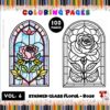 Coloring Pages Stained Glass Floral Diapositive1