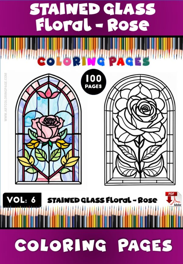 Coloring Pages Stained Glass Floral Diapositive1