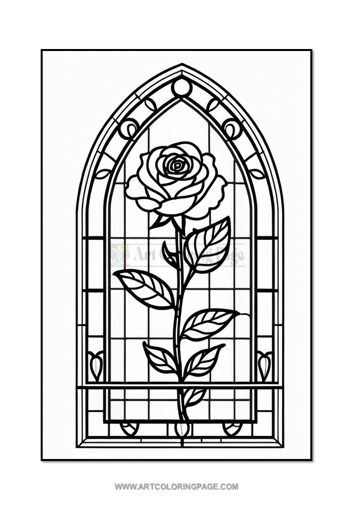 Coloring Pages Stained Glass Floral Diapositive2