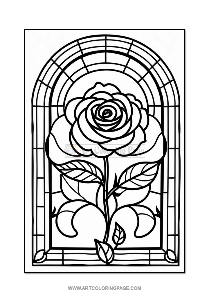 Coloring Pages Stained Glass Floral Diapositive3