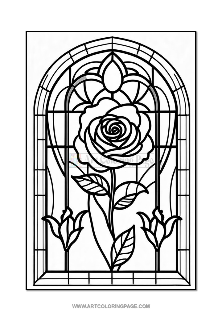 Coloring Pages Stained Glass Floral Diapositive4