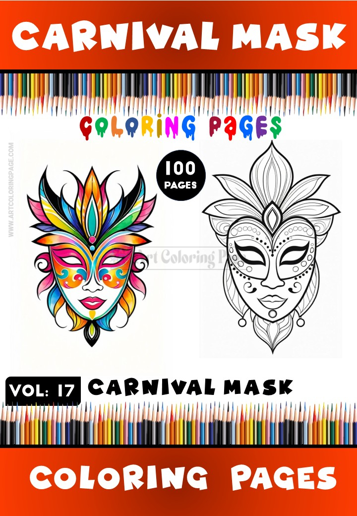 Dive into Creativity Mask Coloring Pages PDF, Vol. 17