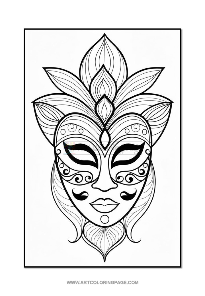 Dive into Creativity Mask Coloring Pages PDF, Vol. 17
