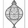 A decorative black and white illustration of a hanging lantern, featuring intricate swirls, dots, and heart shapes, with a teardrop pendant at the bottom.