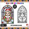Stained Glass Christmas Elf Vol. 1 – 100 Festive Designs for Color and JDiapositive1