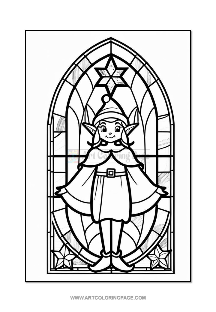 Stained Glass Christmas Elf Vol. 1 – 100 Festive Designs for Color and JDiapositive2