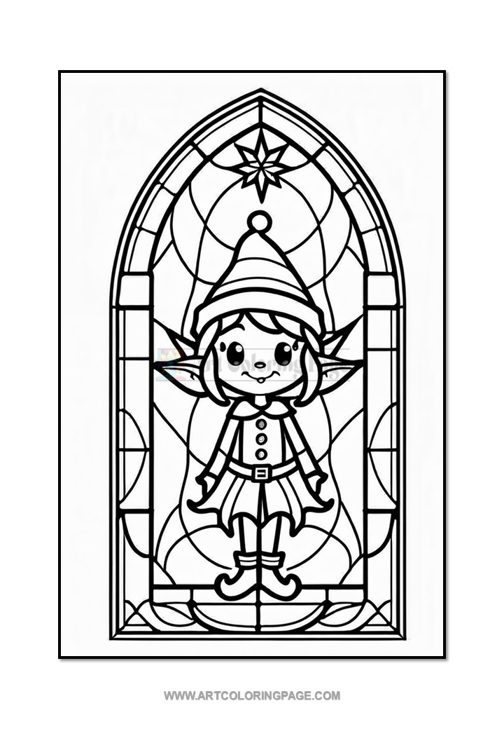 Stained Glass Christmas Elf Vol. 1 – 100 Festive Designs for Color and JDiapositive3