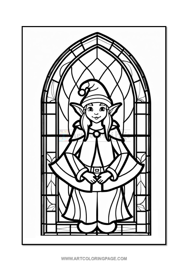 Stained Glass Christmas Elf Vol. 1 – 100 Festive Designs for Color and JDiapositive5