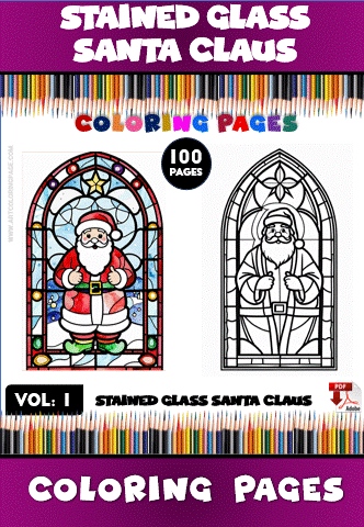 Stained Glass Christmas Santa Claus Vol - 1