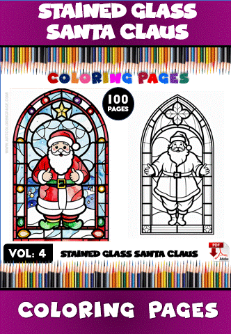 Stained Glass Christmas Santa Claus Vol - 4