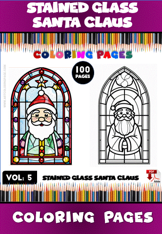 Stained Glass Christmas Santa Claus Vol - 5