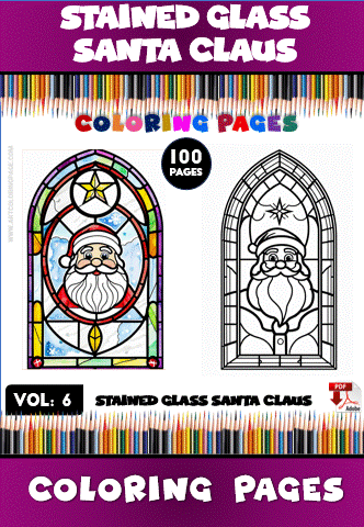 Stained Glass Christmas Santa Claus Vol - 6