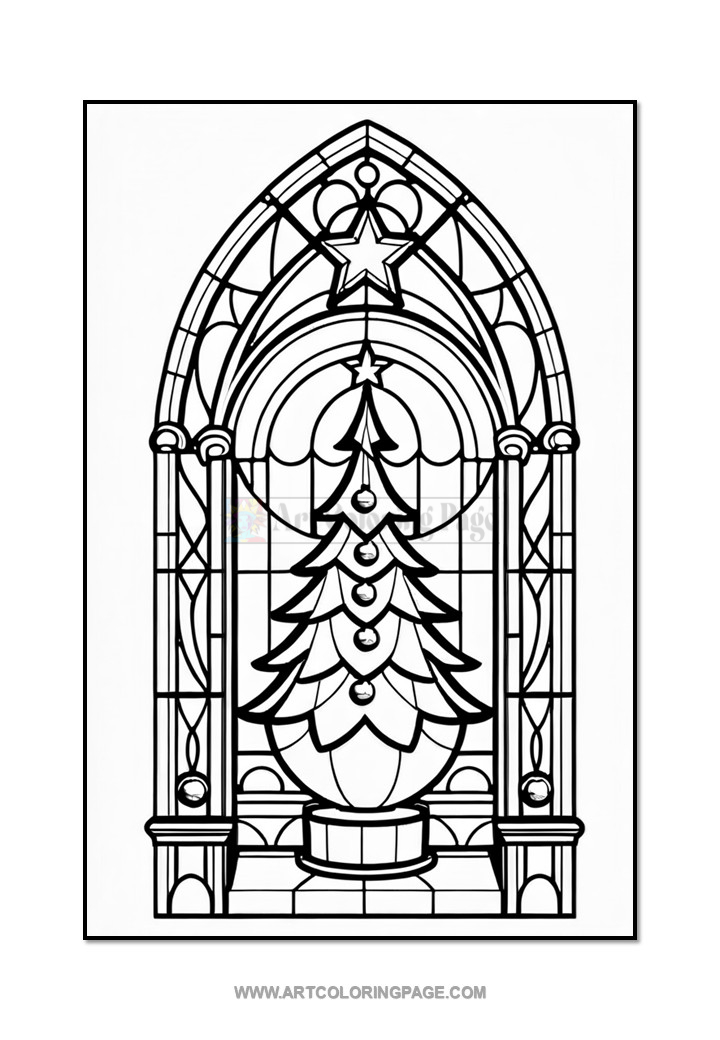 Stained Glass Christmas Tree Coloring Book Vol. 2 – 100Diapositive5