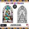 Stained Glass Christmas Tree Coloring Pages Vol. 1