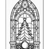 Stained Glass Christmas Tree Coloring Pages Vol. 3