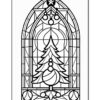 Stained Glass Christmas Tree Coloring Pages Vol. 5