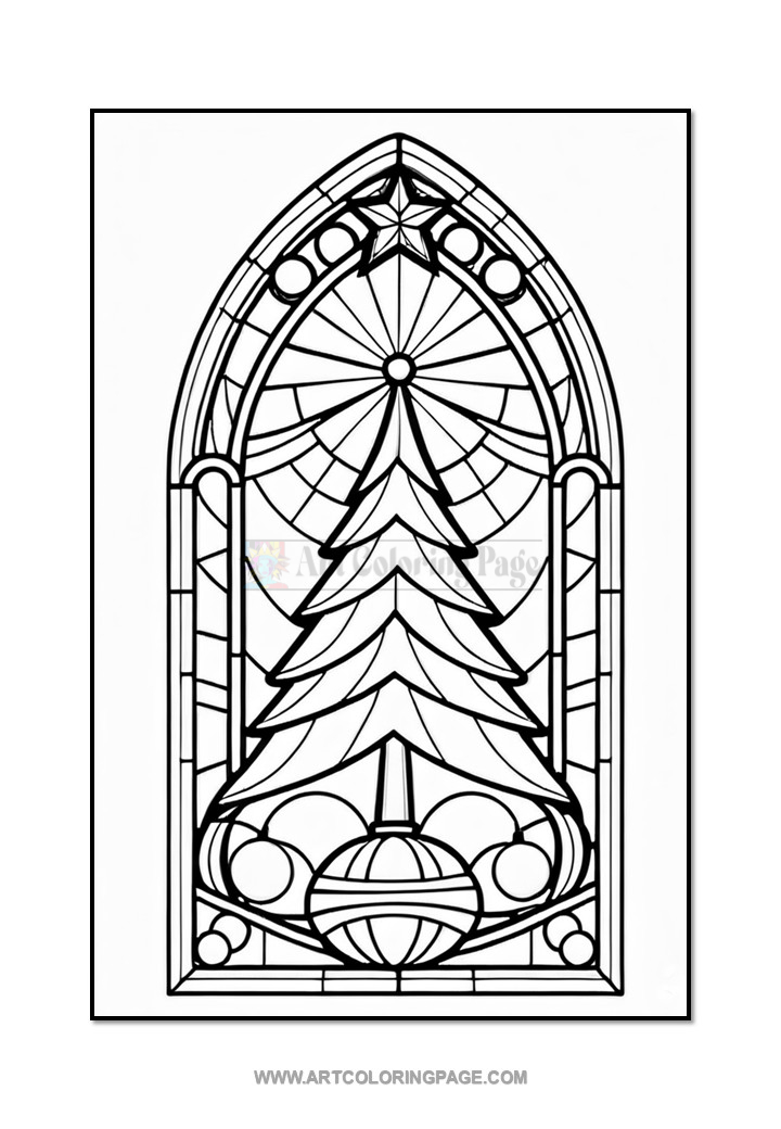 Stained Glass Christmas Trees Colouring Pages Vol. 8 – 100 Festive Designs 2