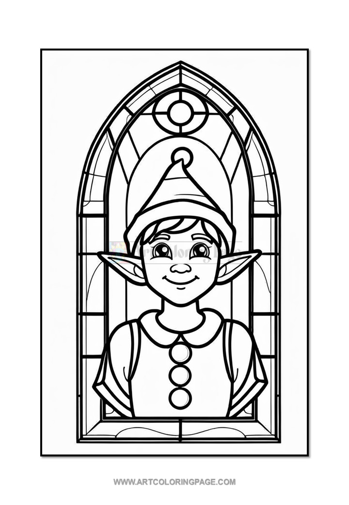 Stained Glass Elf Coloring Pages Vol. 3 – 100 Enchanting Holiday DesignsDiapositive3