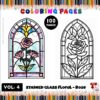 Stained Glass Floral Coloring Book VDiapositive1