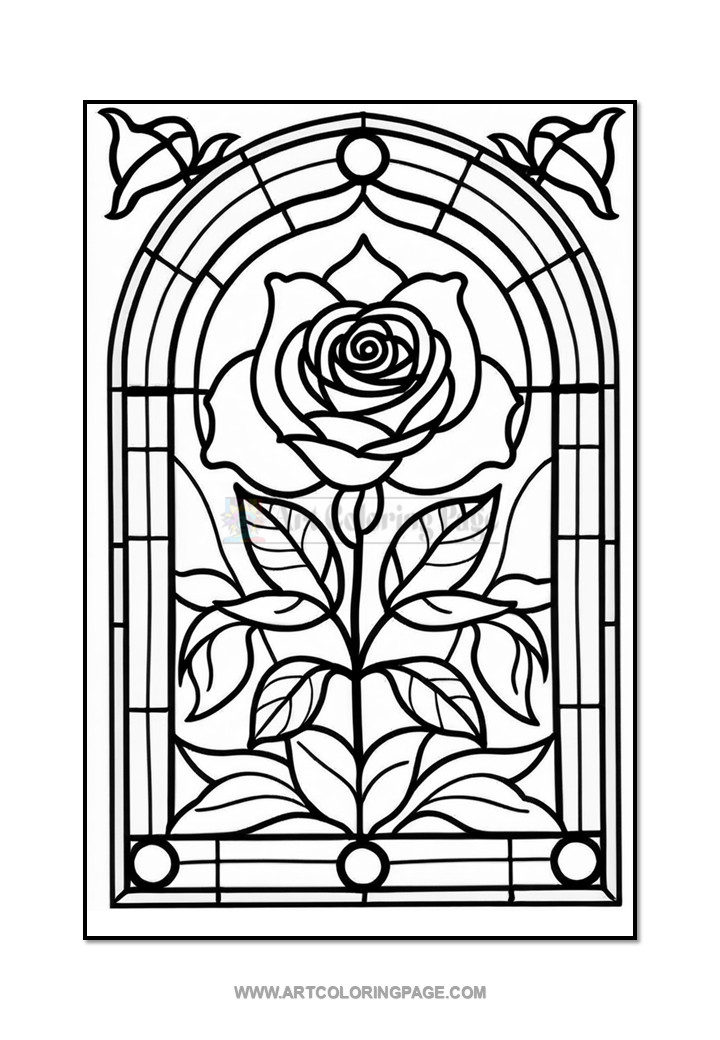Stained Glass Floral Coloring Book VDiapositive2