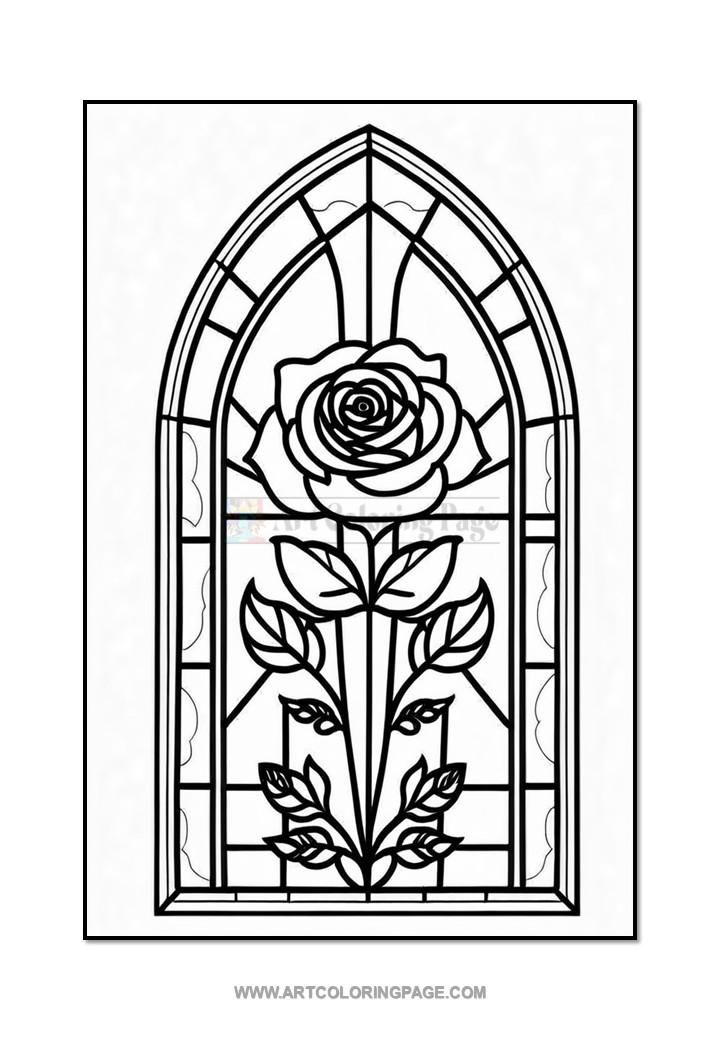 Stained Glass Floral Coloring Book VDiapositive5