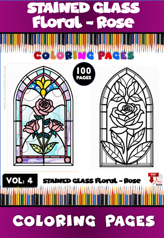 Stained Glass Flowers - Floral - Rose vol 4
