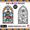 Stained Glass Rose Coloring Book VolDiapositive1