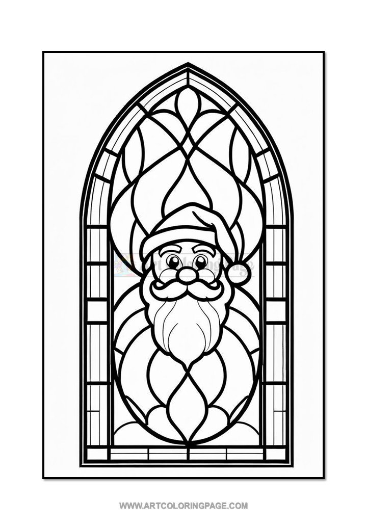 Stained Glass Santa Claus Coloring Pages Vol 2 100 Magical Holiday DesignsDiapositive4