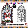 Stained Glass Santa Coloring Book Vol. 4 — A Festive Coloring Escape Diapositive1