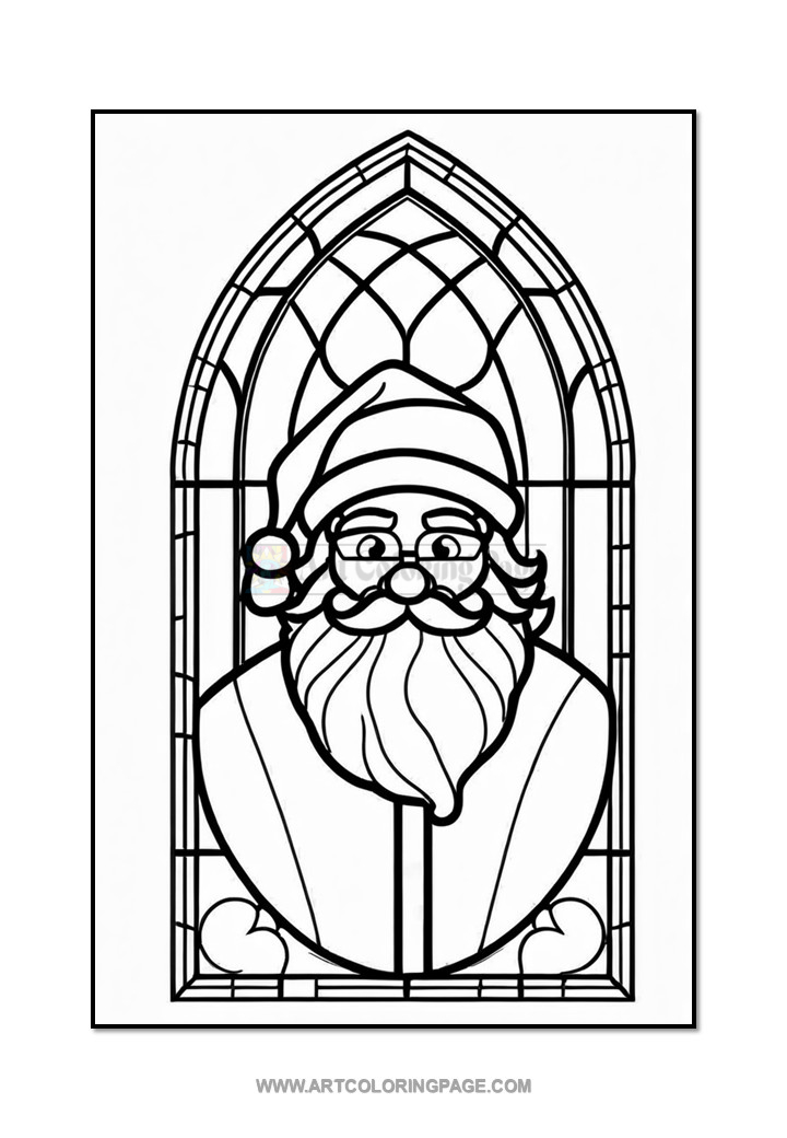 Stained Glass Santa Coloring Book Vol. 4 — A Festive Coloring Escape Diapositive2