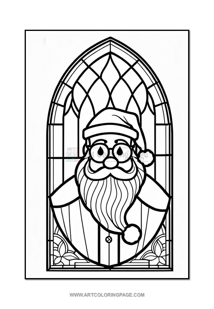 Stained Glass Santa Coloring Book Vol. 4 — A Festive Coloring Escape Diapositive3