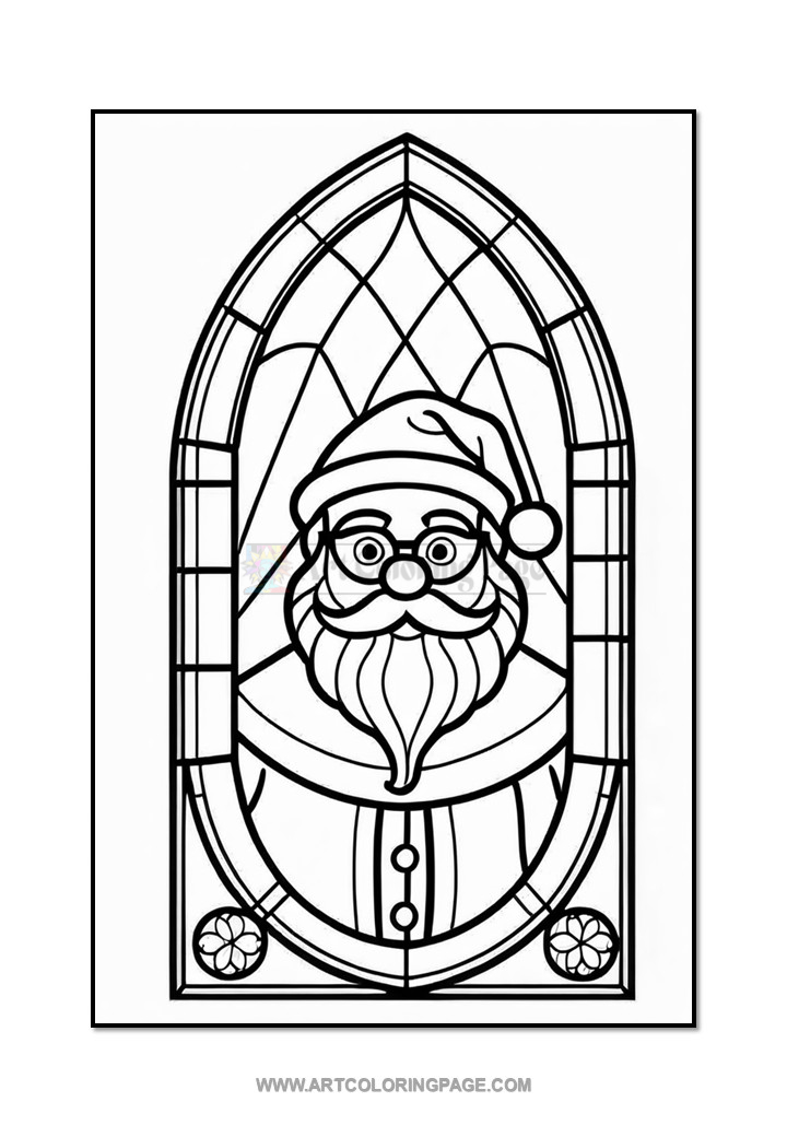 Stained Glass Santa Coloring Book Vol. 5 – A Heartwarming Holiday Diapositive2