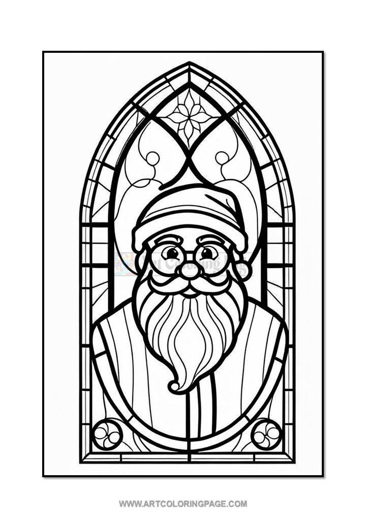 Stained Glass Santa Coloring Book Vol. 5 – A Heartwarming Holiday Diapositive3