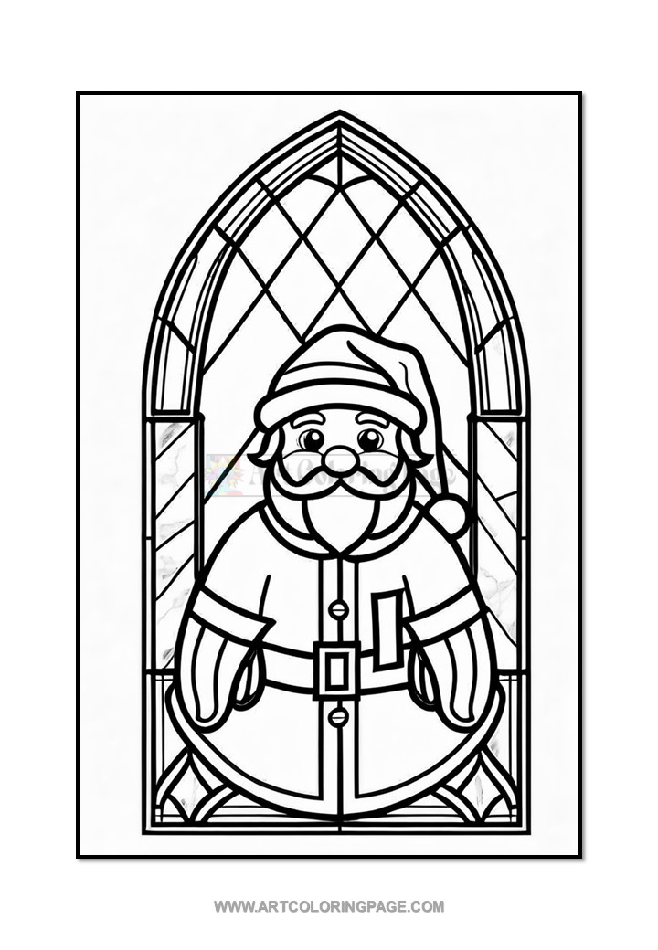 Stained Glass Santa Coloring Book Vol. 5 – A Heartwarming Holiday Diapositive4