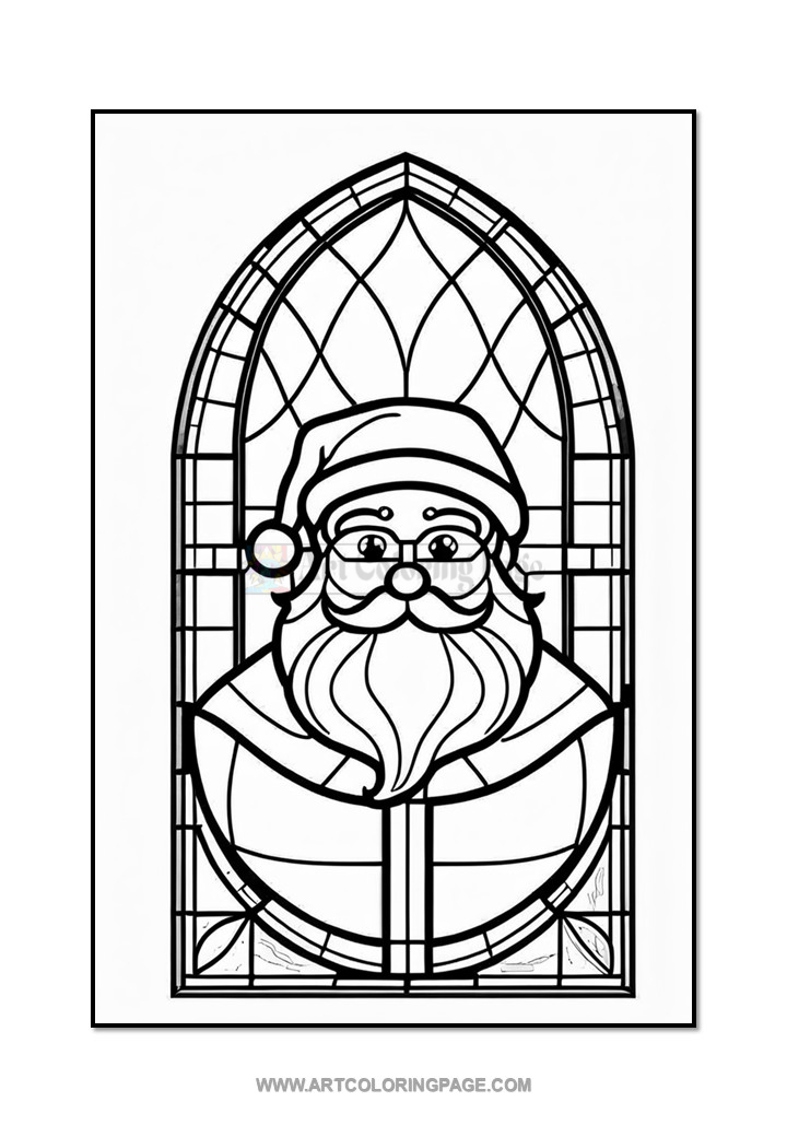 Stained Glass Santa Coloring Book Vol. 5 – A Heartwarming Holiday Diapositive5