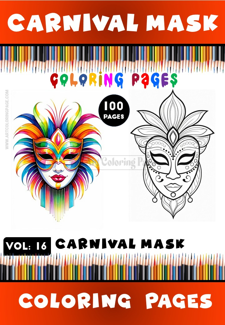 Unleash Your Inner Artist Printable Mask Coloring Pages, Vol. 16