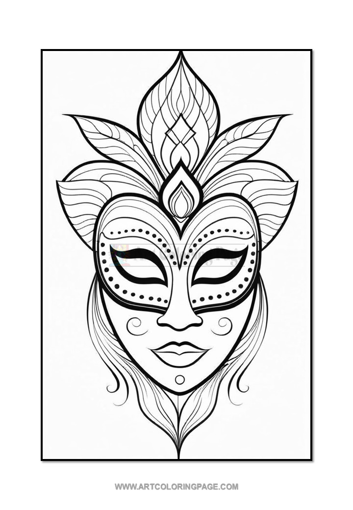 Unleash Your Inner Artist Printable Mask Coloring Pages, Vol. 16