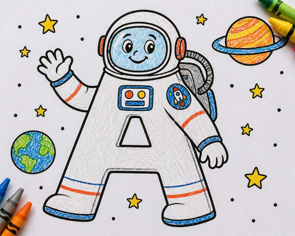 Creative art projects for letter a coloring sheet image 3