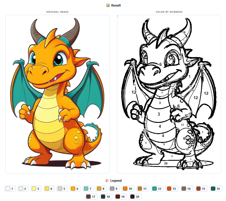 Original colorful dragon illustration