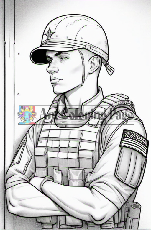 Adult Coloring Book Dive into Art with the Soldiers Coloring Book! Vol 17
